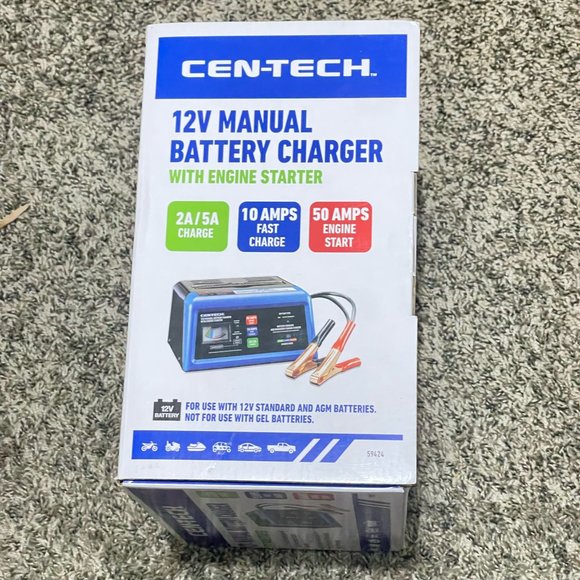 CEN-TECH Battery Charger, Engine Starter 50 Amp/10 Amp 12V For Cars, Trucks, etc - Picture 9 of 10